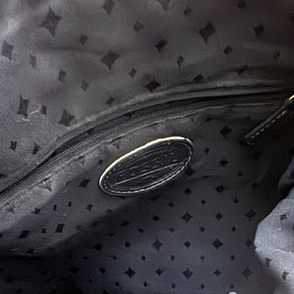 Fossil Black Leather Crossbody Bag –Multi Pocket Messenger Purse, Brass Hardware - Picture 8 of 8